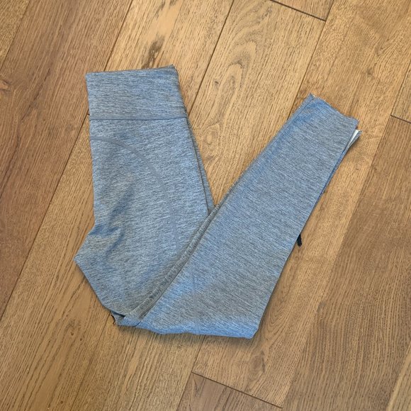 Zyia Grey Neon Yellow Racing Stripe High Rise Luxe Leggings Size 2 - Picture 9 of 13